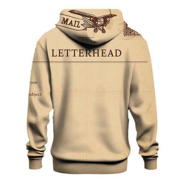 Sepia 1930s Airmail Letterhead With Propeller Plane designer hoodies