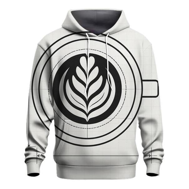 Latte Rosette Blueprint graphic hoodies