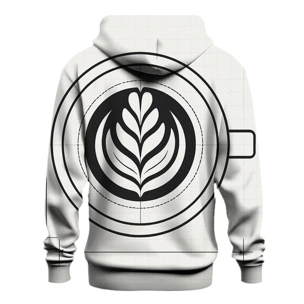 Latte Rosette Blueprint graphic hoodies