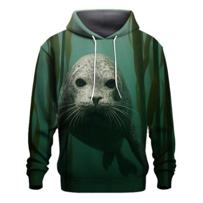 Kelp Forest Harbor Seal Thread graphic hoodies