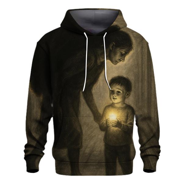 The Weight She Carried So My Hands Could Stay Open printed hoodies