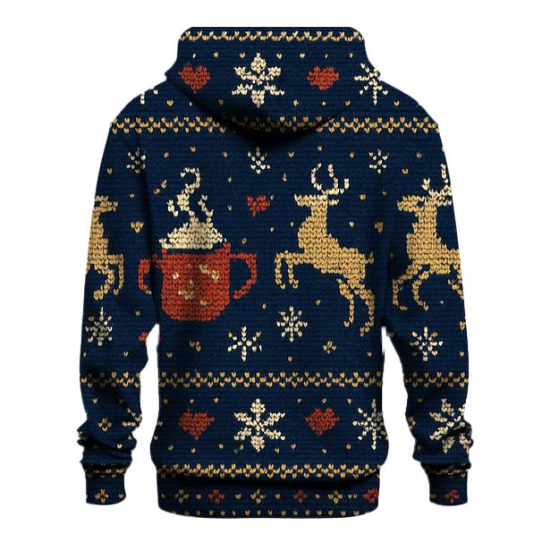 Reindeer Cocoa Mug Fair Isle Design lightweight hoodies