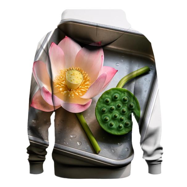 Lotus Seedpod And Bloom In A Botanical Research Tray pullover hoodies