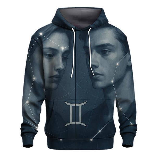 Gemini Twin Portrait Constellation Overlay hoodies fashion