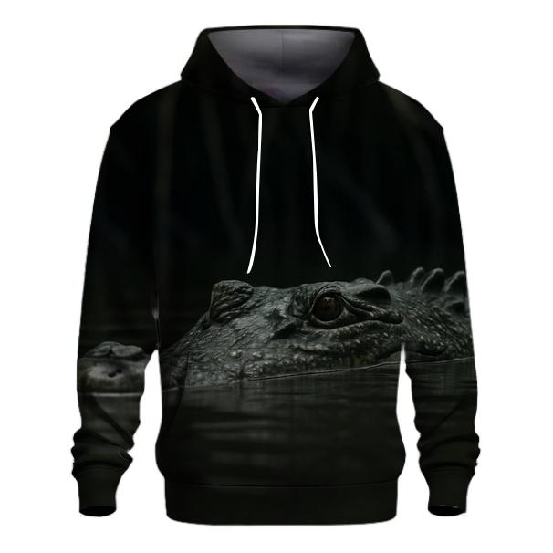 Mangrove Edge Saltwater Crocodile Surface zip-up hoodies