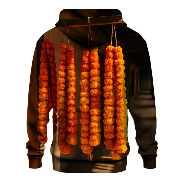 Marigold Garland Drying In A Market Corridor hoodie designs