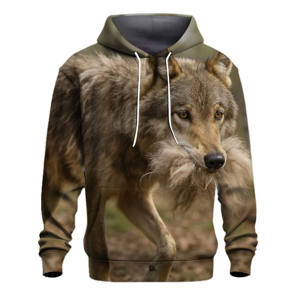 Wolf Carrying Fur Clumps During Seasonal Shedding custom hoodies