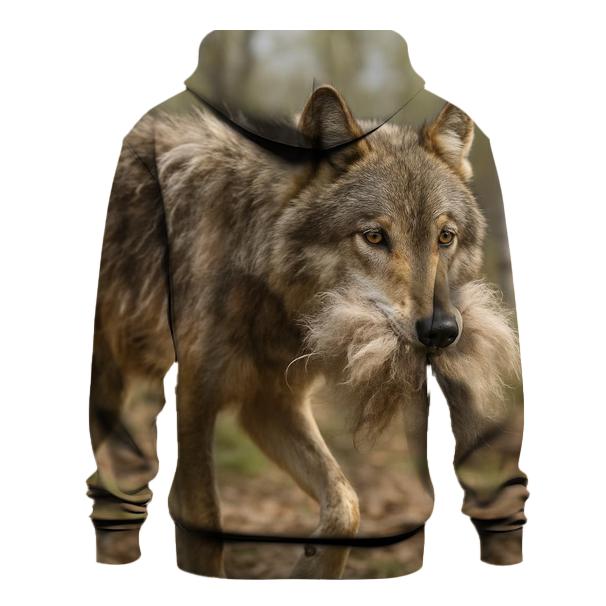 Wolf Carrying Fur Clumps During Seasonal Shedding custom hoodies