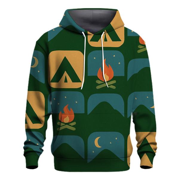 Campfire Patchwork Mountain Shapes zip-up hoodies