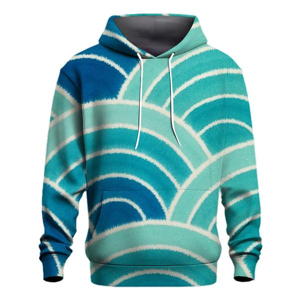Shibori Fan Fold Tidal Wave Arcs custom hoodies