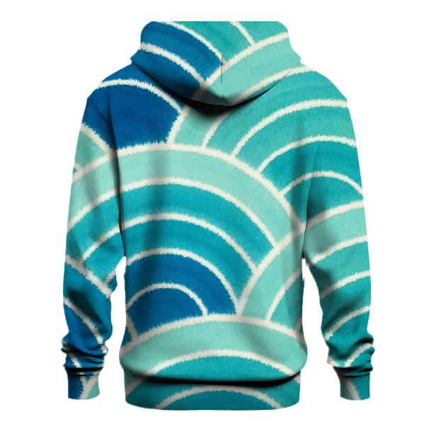 Shibori Fan Fold Tidal Wave Arcs custom hoodies
