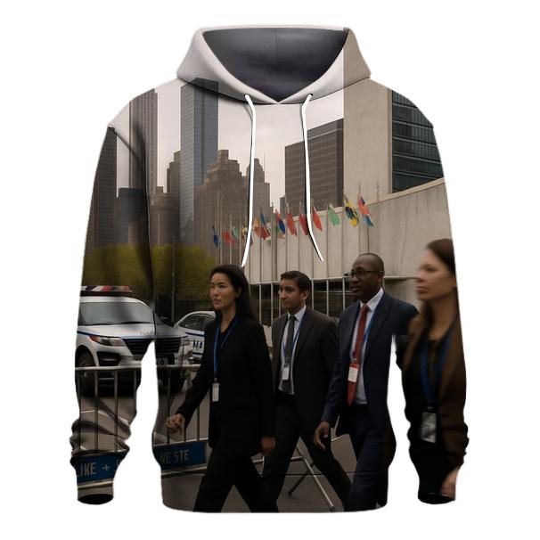 UN General Assembly Week Midtown Security Perimeter Skyline embroidered hoodies