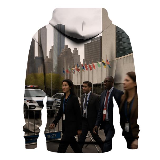 UN General Assembly Week Midtown Security Perimeter Skyline embroidered hoodies