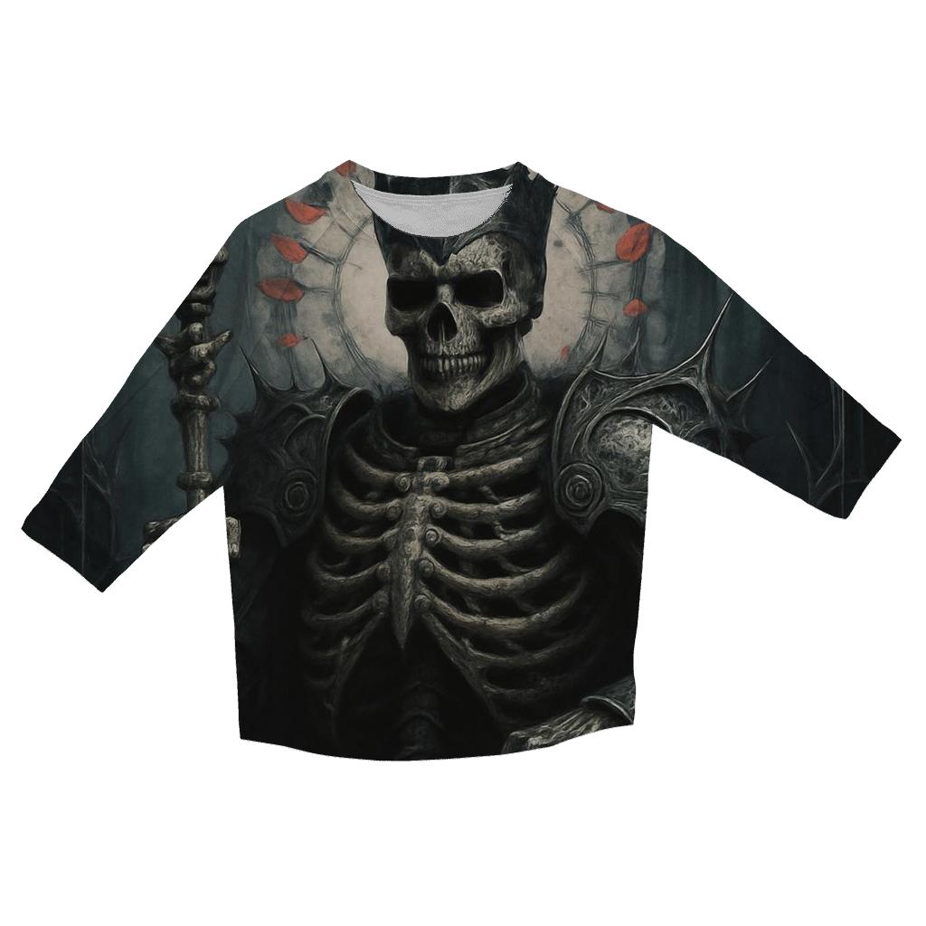 Throne Of The Bone Monarch casual three quarter sleeve shirts