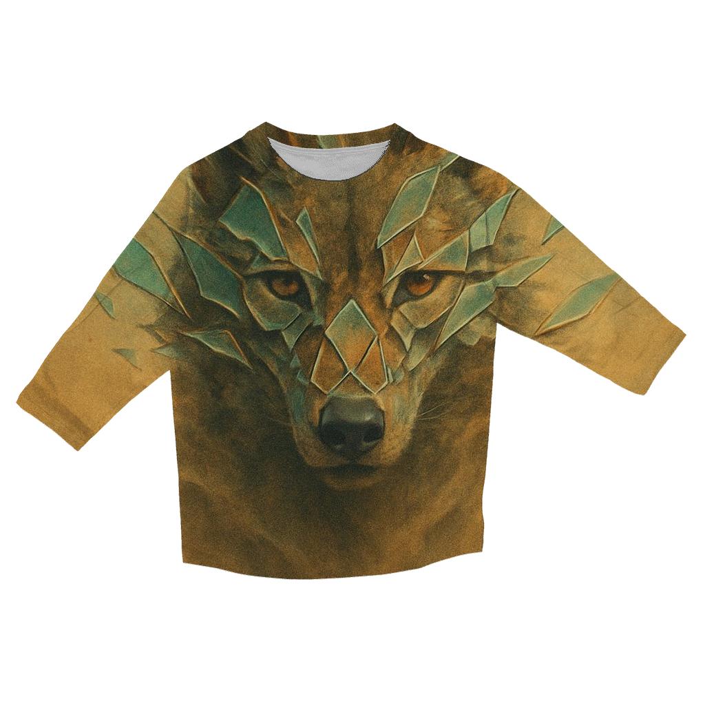 Desert Glass Mirage Wolf printed three quarter sleeve shirts