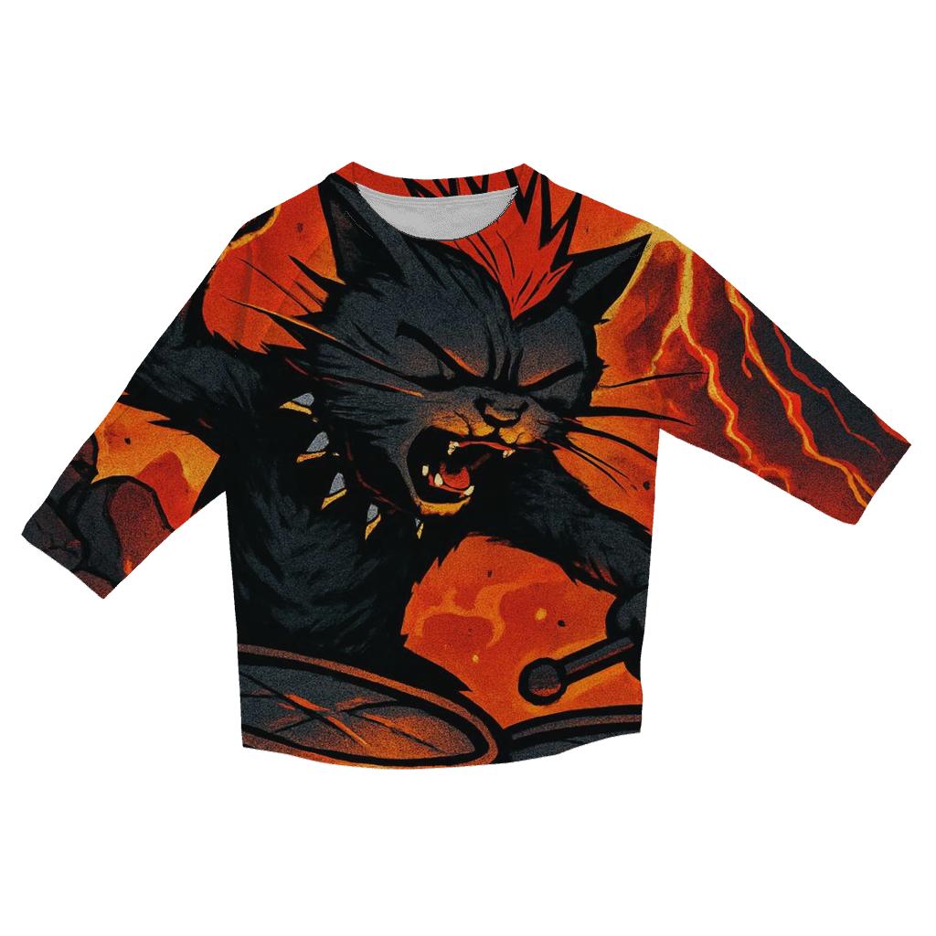 Volcanic Drummer Street Cat custom 3/4 sleeve shirts