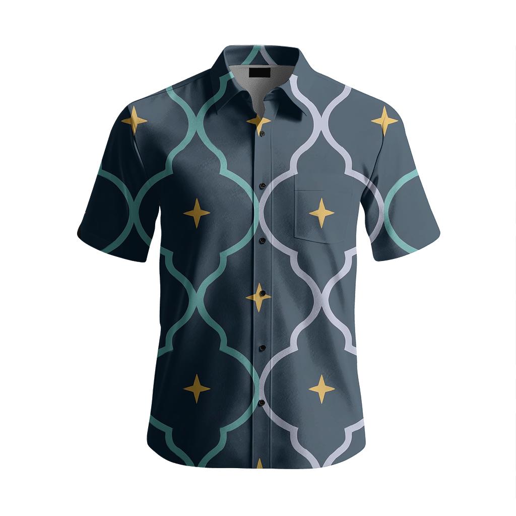 Aurora Ogee Constellation Repeat branded embroidered shirts