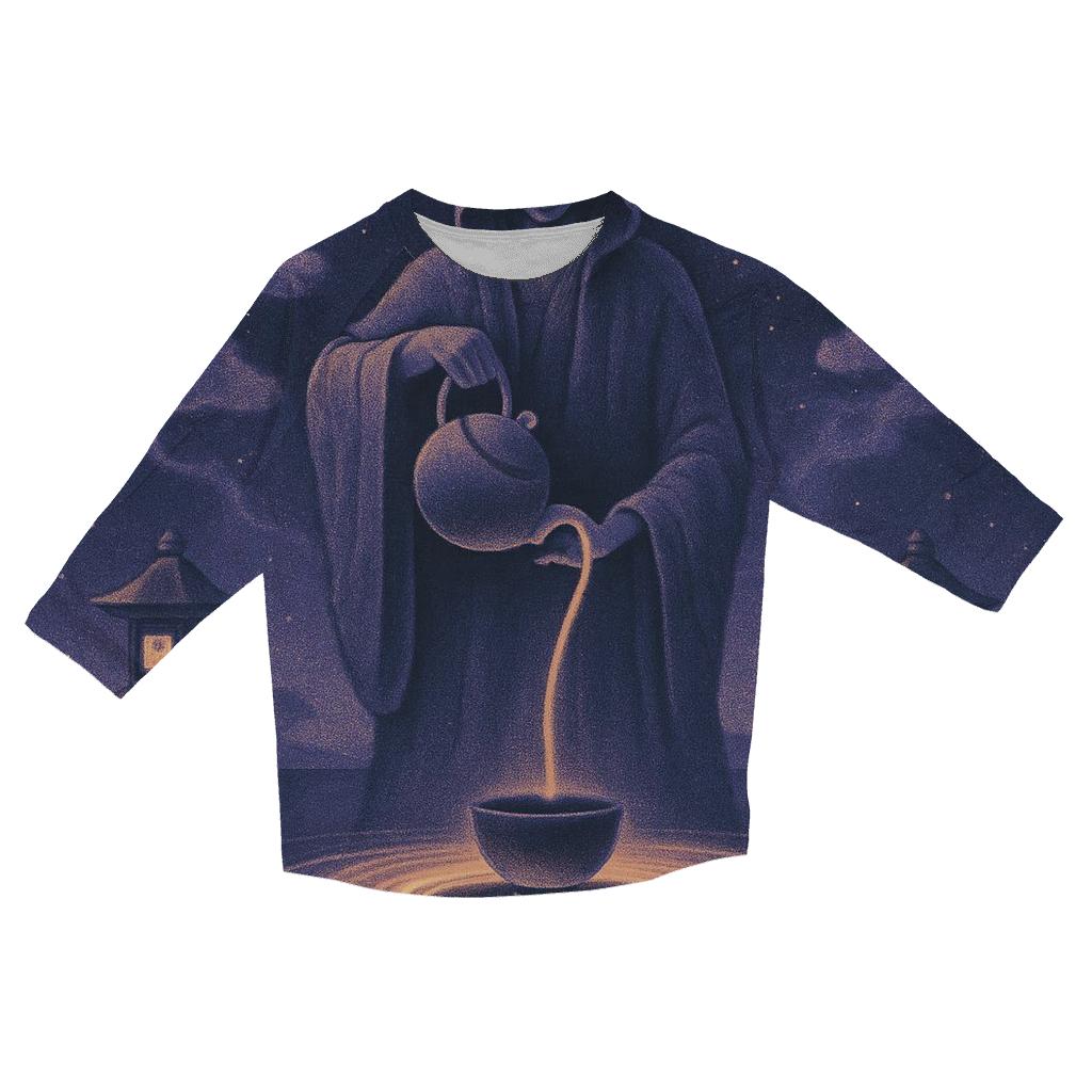 Black Hole Tea Ceremony stylish quarter sleeve tops