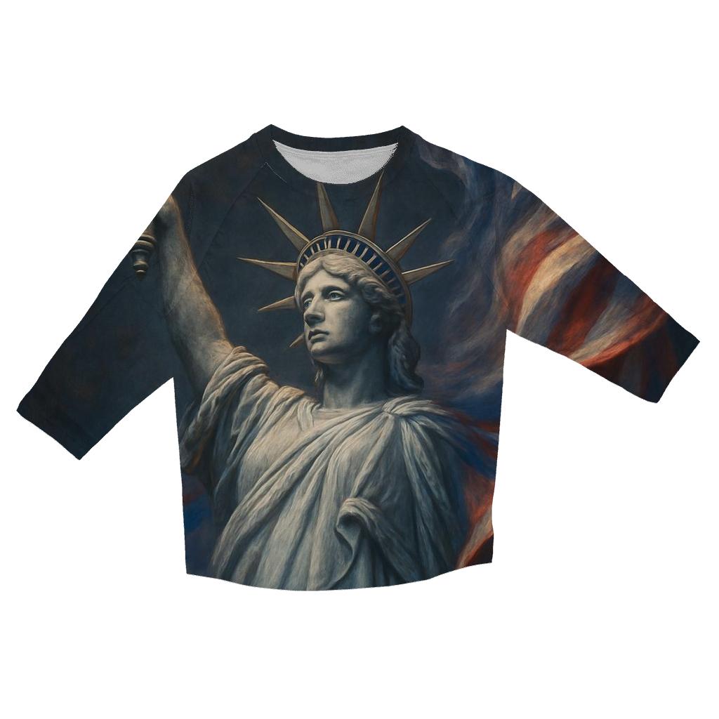 Marble Liberty Torchwave printed three quarter sleeve shirts