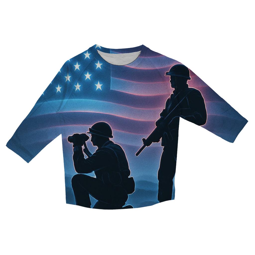 Night Watch With Stars Like Beacons printed three quarter sleeve shirts