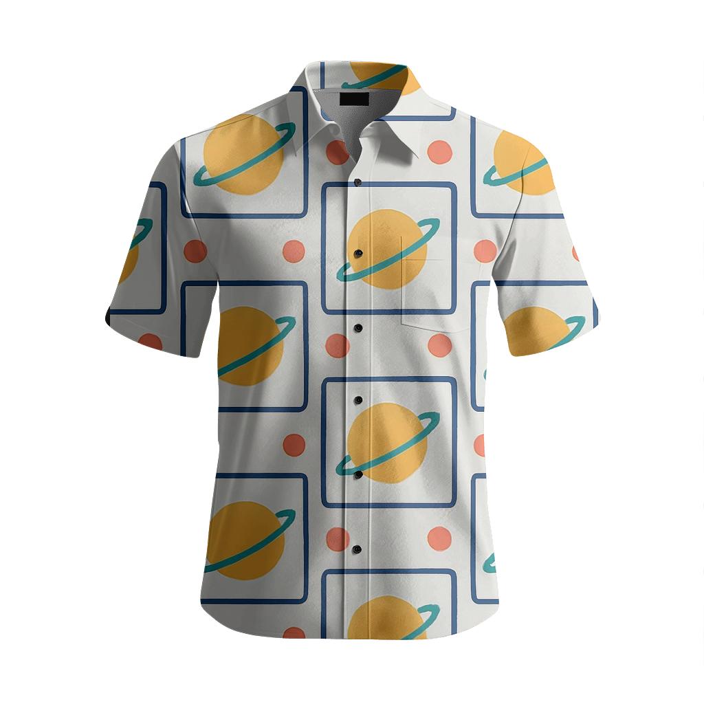Saturn Ring Geometric Tiles custom embroidered shirts