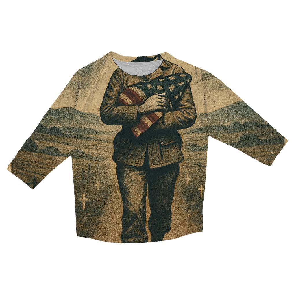 Homecoming Path Through Fields Of Honor casual three quarter sleeve shirts
