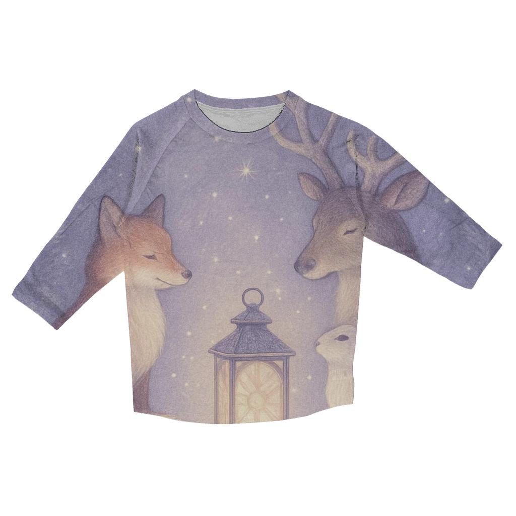 North Pole Wildlife Carol Circle personalized 3/4 sleeve tees