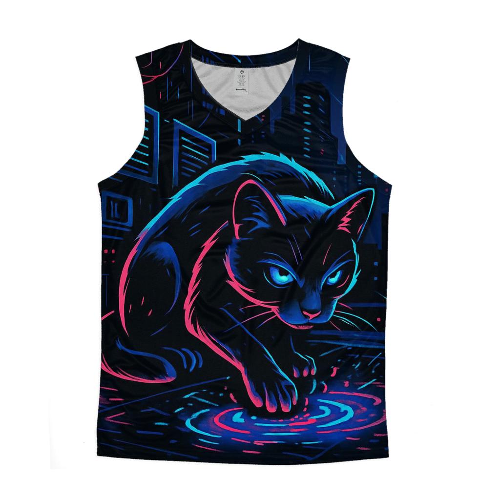 Neon Alley Circuit Cat designer workout tanks