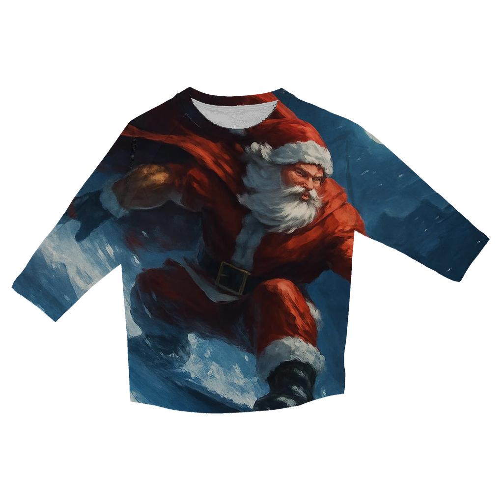 Santa Snowboard Comet Trail custom 3/4 sleeve shirts
