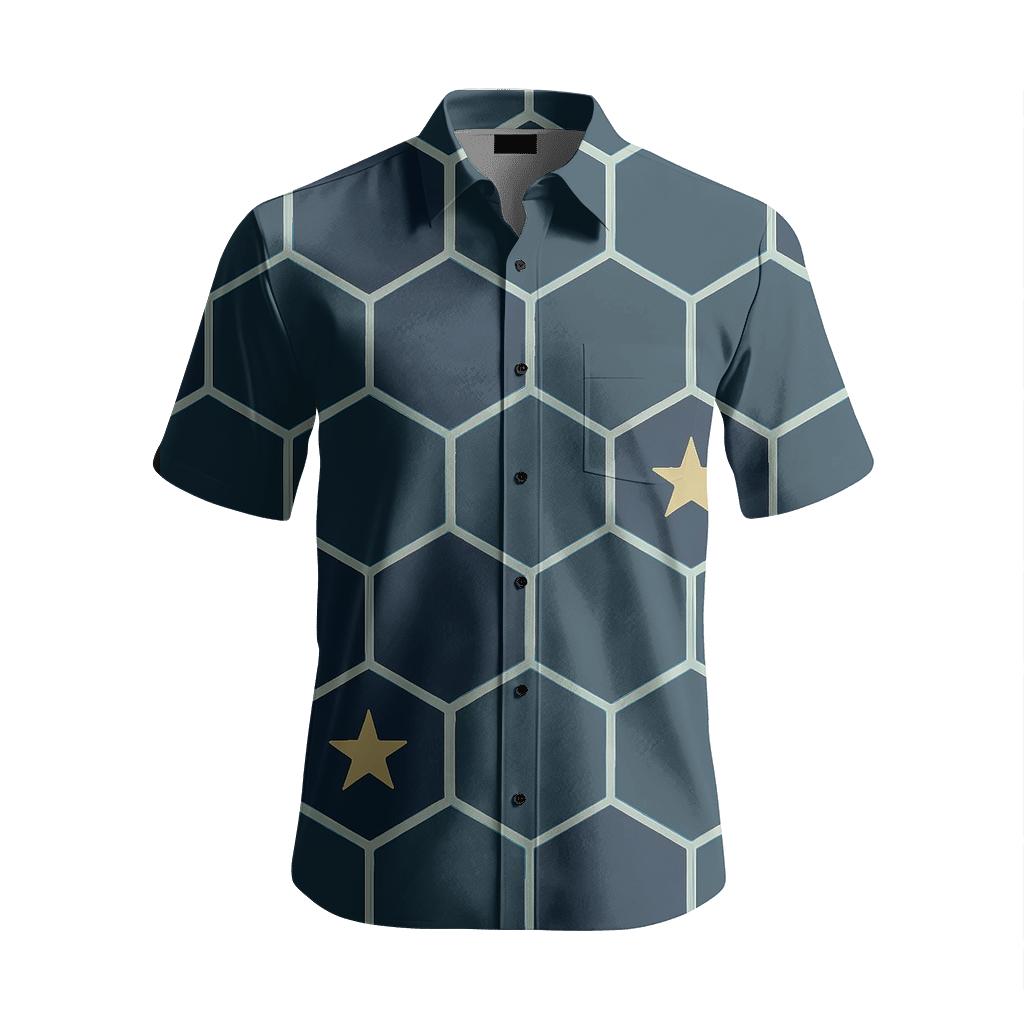 Starlit Tessellation Hex Grid designer stitched shirts