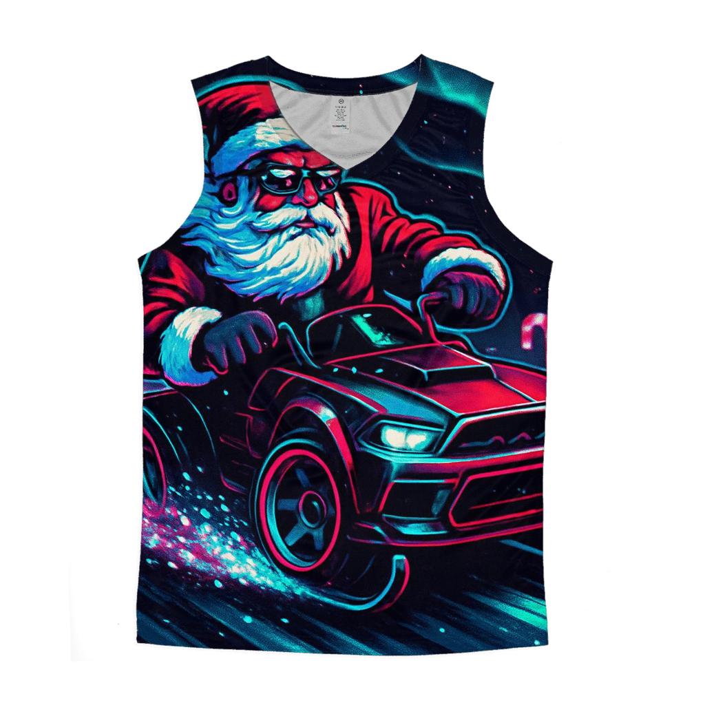 Neon Midnight Santa Drift cotton sleeveless tops