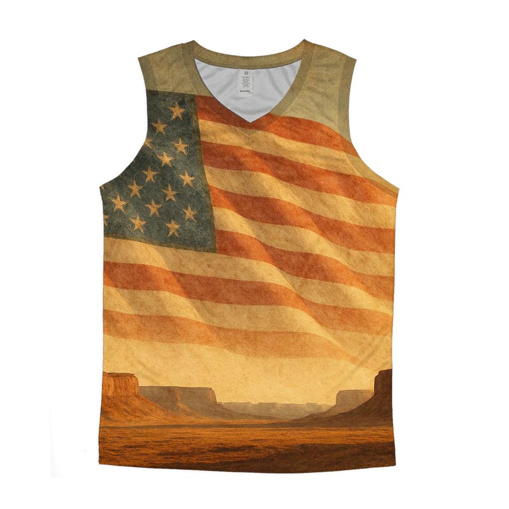 Vintage Frontier Flag Horizon designer workout tanks