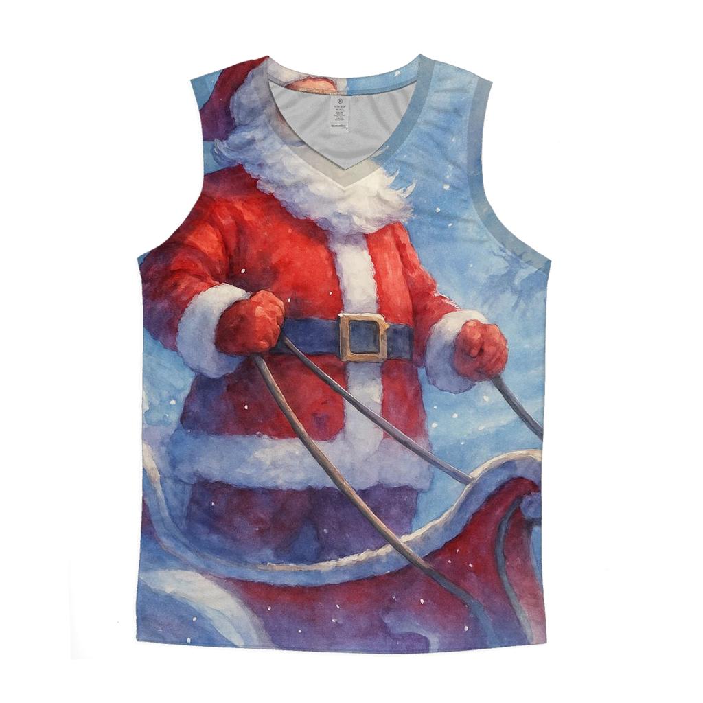 Watercolor Blizzard Sleigh Guardian trendy fitted tank tops