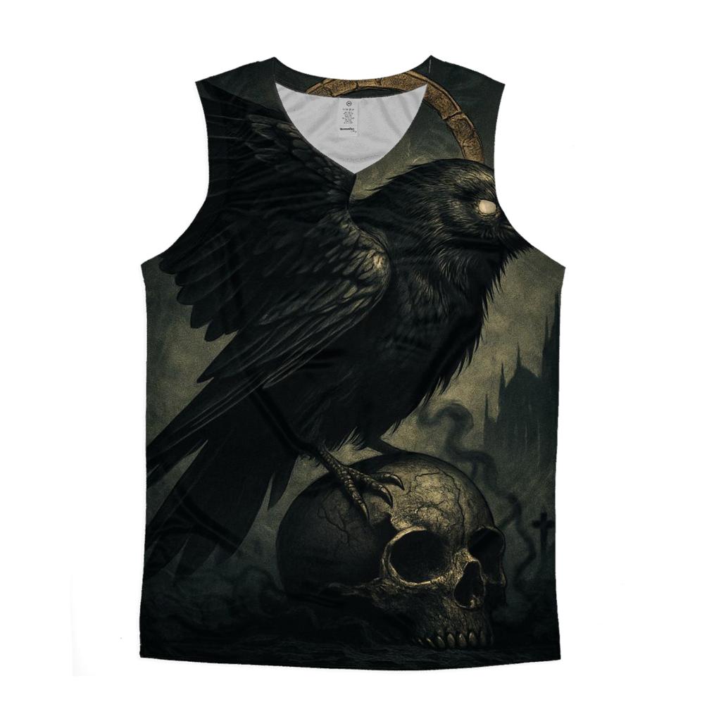 Raven Of The Severed Halo cotton sleeveless tops