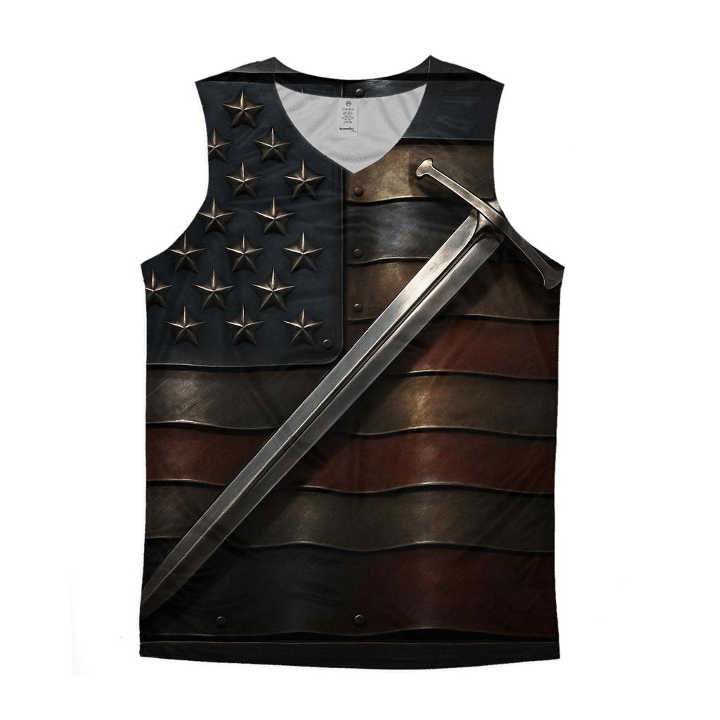 Metal Forged Flag With Service Emblems designer workout tanks