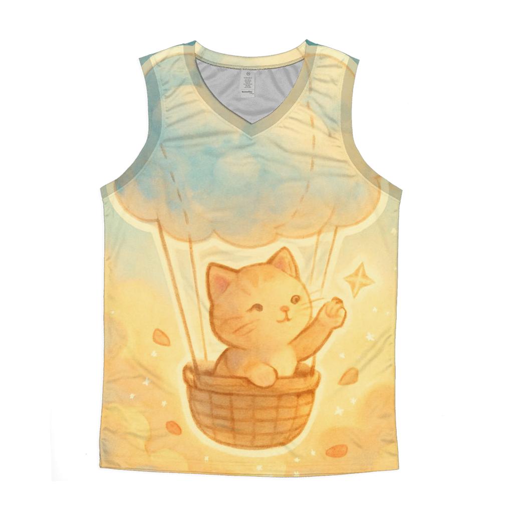 Sunrise Balloon Basket Kitten designer workout tanks