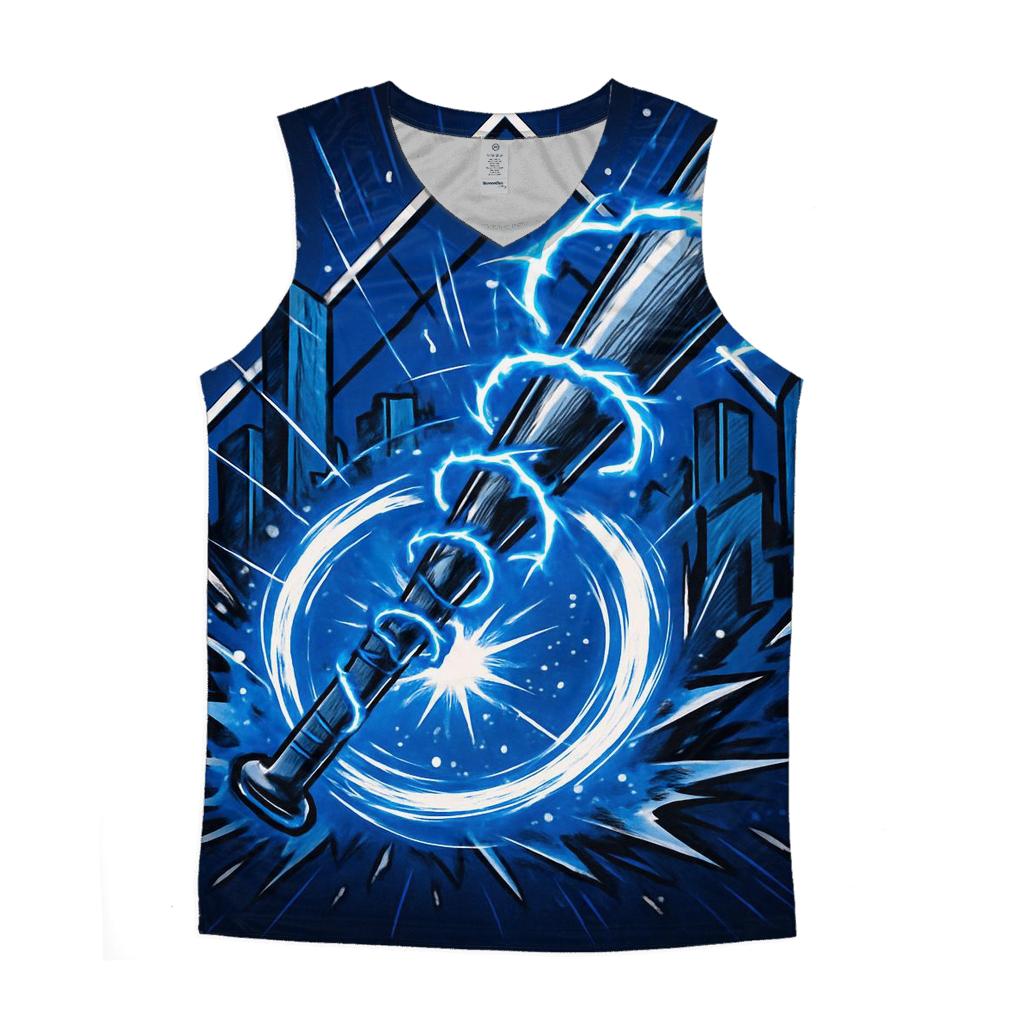 Coiled Bat Thunder Break graphic print tank tops