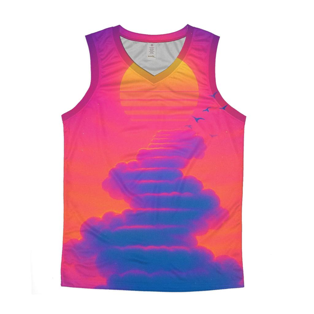 Cloud Stairway To Evening custom tank tops