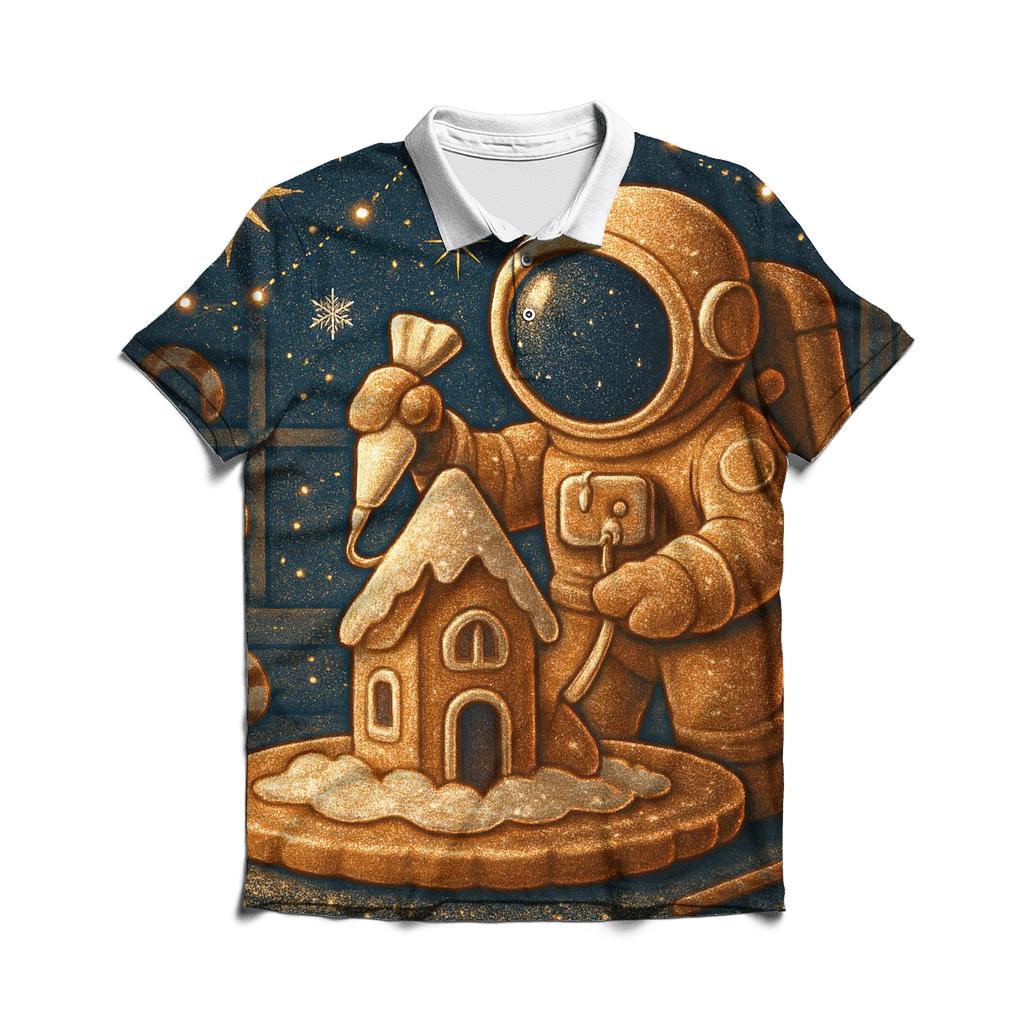Gingerbread Astronaut Bake Off embroidered polo tops