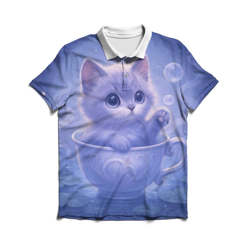 Moonlit Teacup Kitten Drift classic pique polos