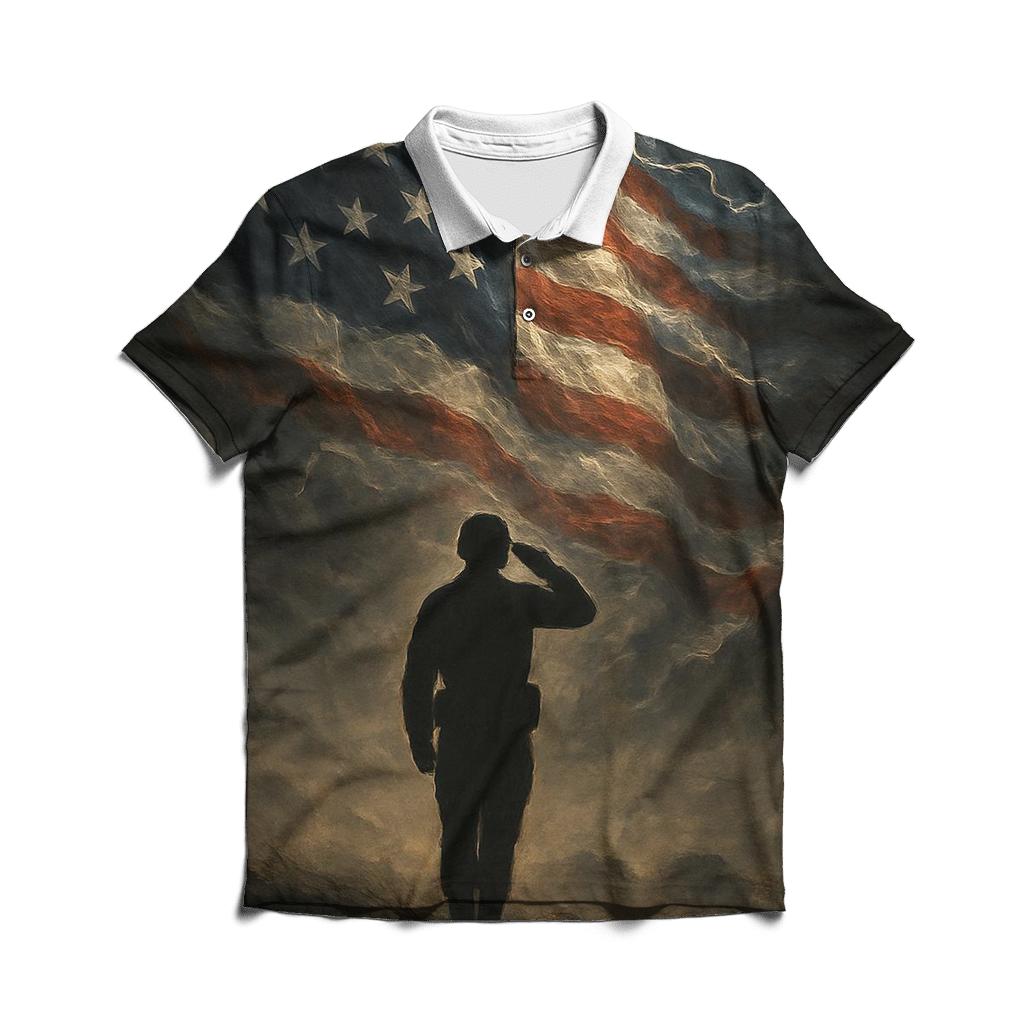 Liberty Vigil Under Stormlit Stripes classic pique polos