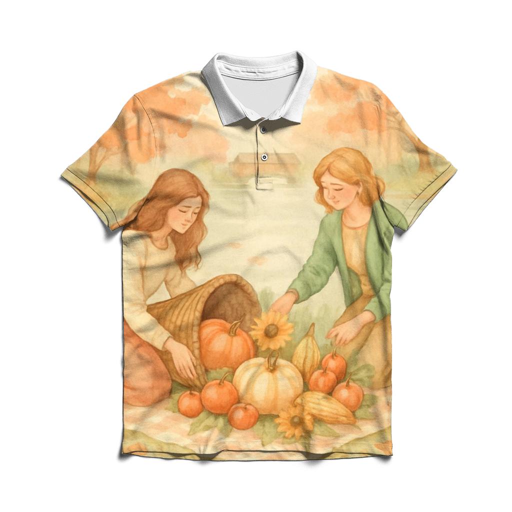 Cornucopia Riverbank Picnic Blessing branded logo polo shirts