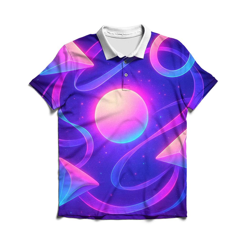Neon Orbit Kite Garden casual sports polo shirts