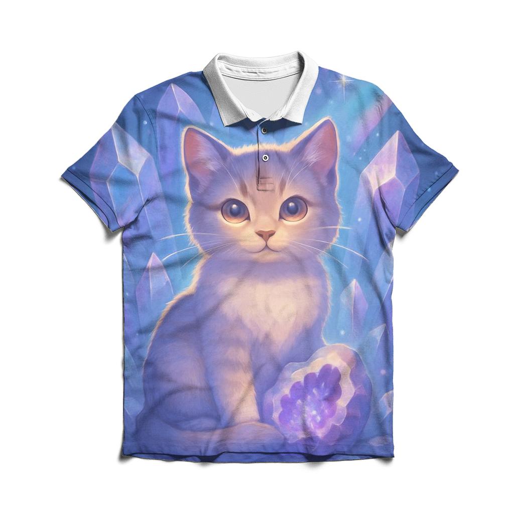 Crystal Cavern Purring Kitten personalized polo shirts