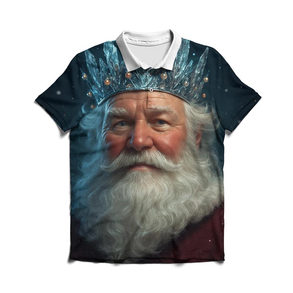 3D Hyper Real Santa Frost Crown classic pique polos