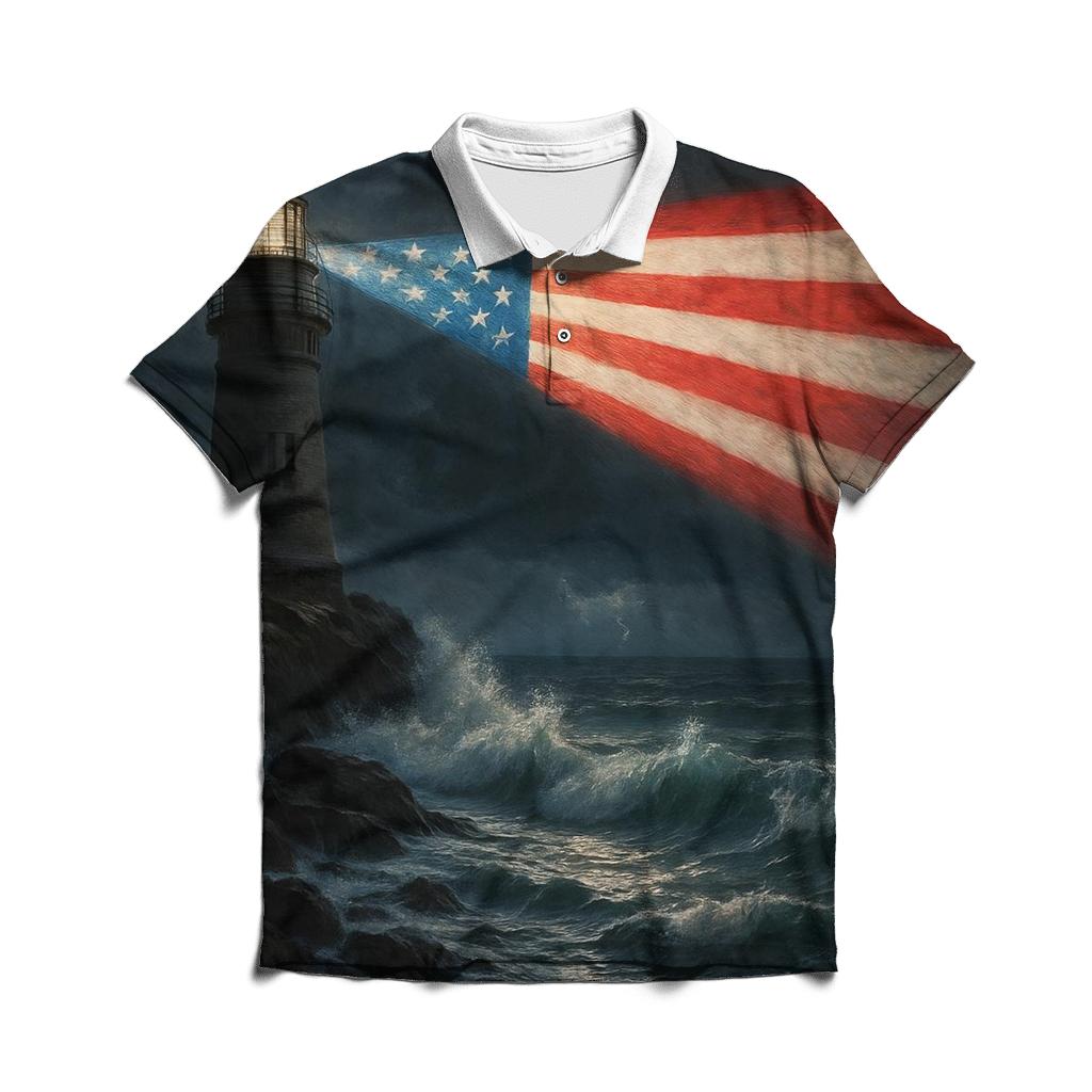 Ocean Rescue Flag Beacon casual sports polo shirts