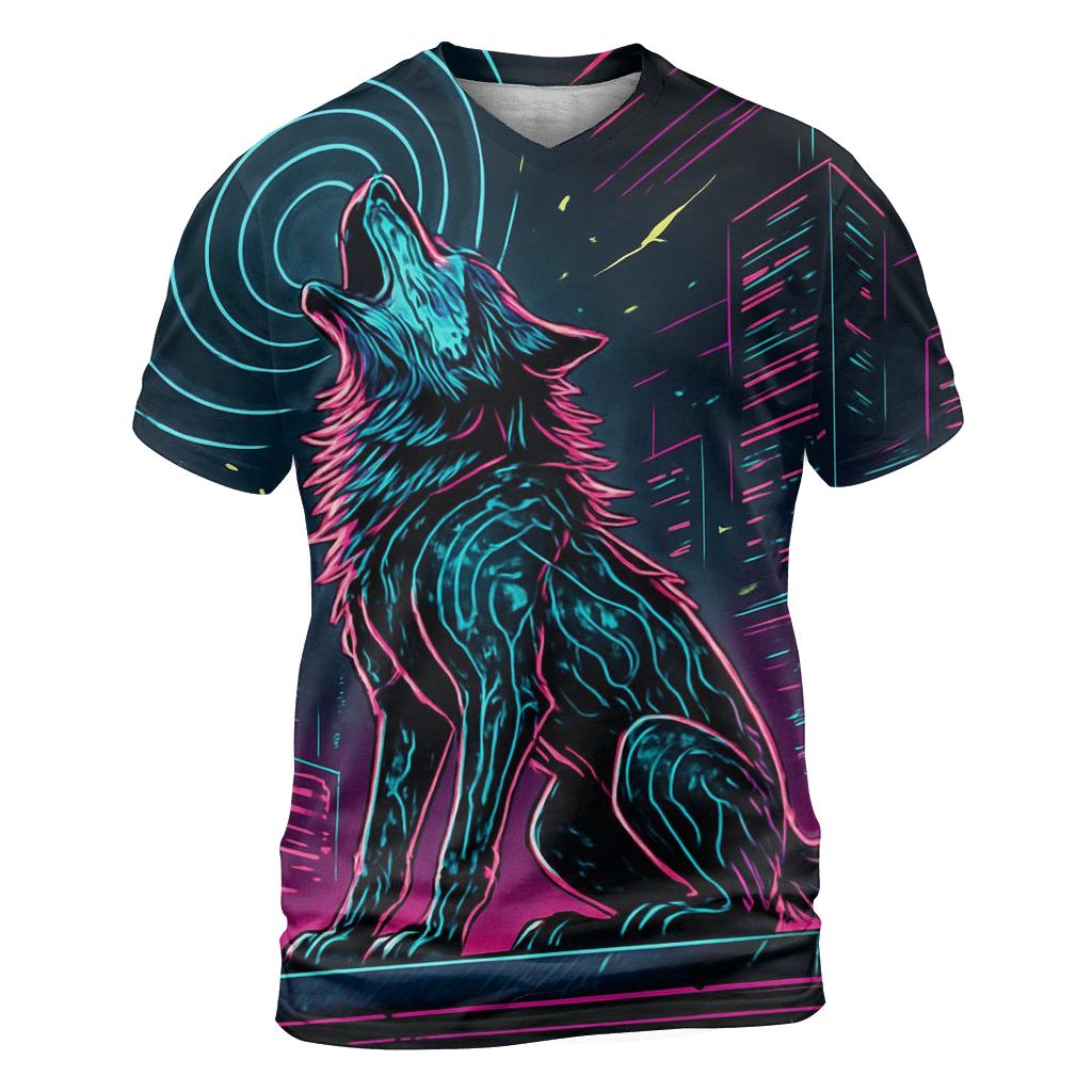 Neon Circuit Howl Alpha unique graphic print tees