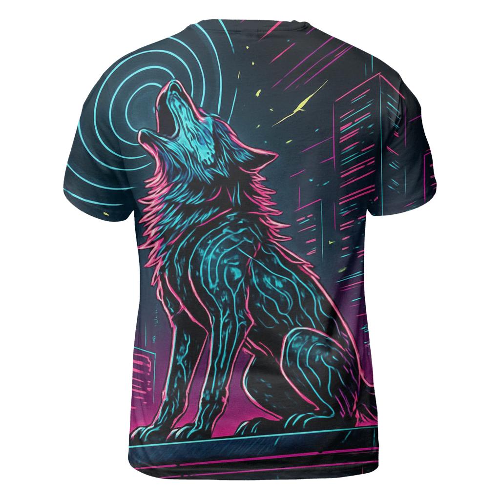 Neon Circuit Howl Alpha unique graphic print tees