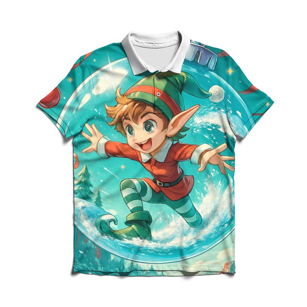 Ornament Snow Globe Surf custom polo shirts