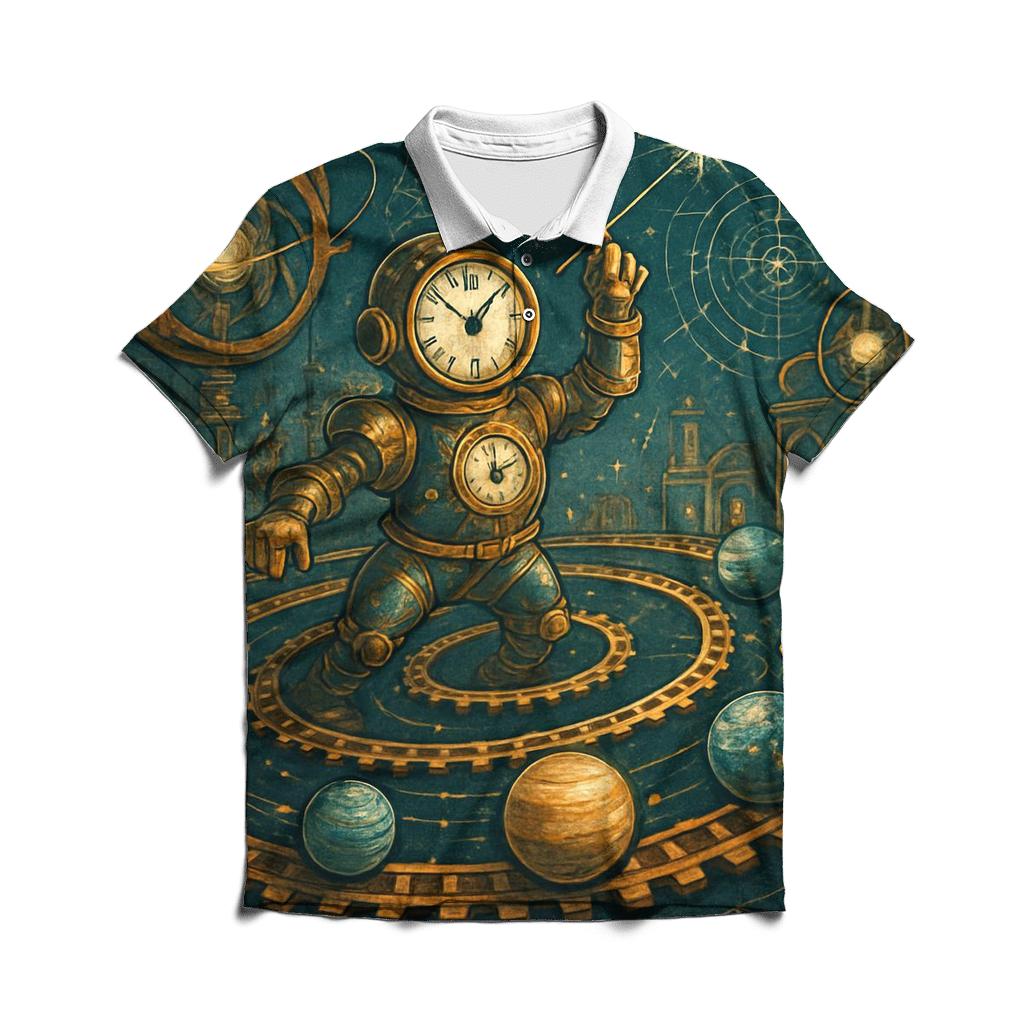 Clockwork Orbit Parade branded logo polo shirts